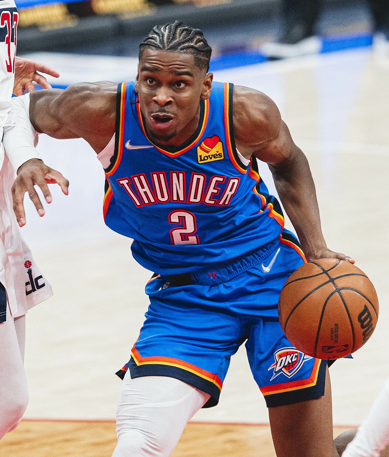 Shai Gilgeous-Alexander with Oklahoma City at Washington in January 2022. Archival player photograph, not tonight’s Houston game.